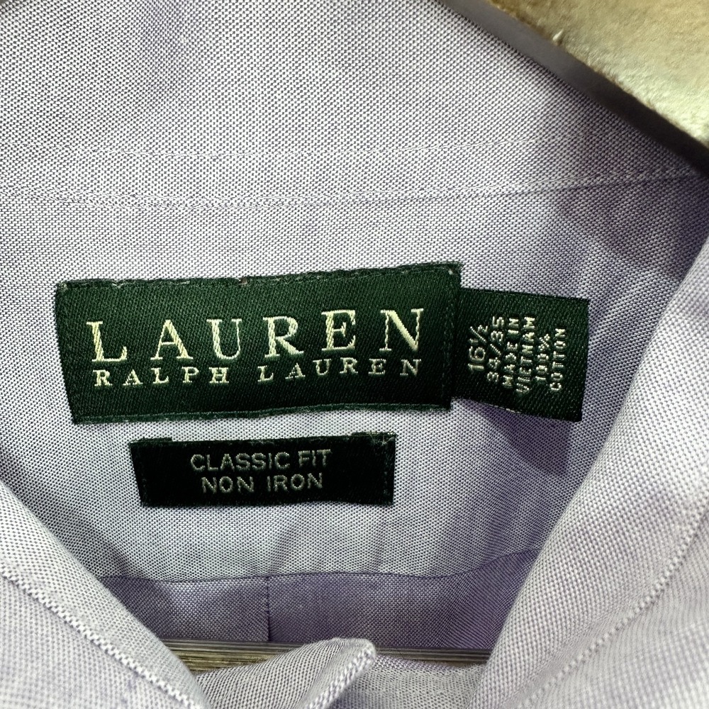 Lauren Ralph Lauren Shirt Mens 16.5 Large Classic Fit Non Iron Career Preppy - Picture 2 of 6